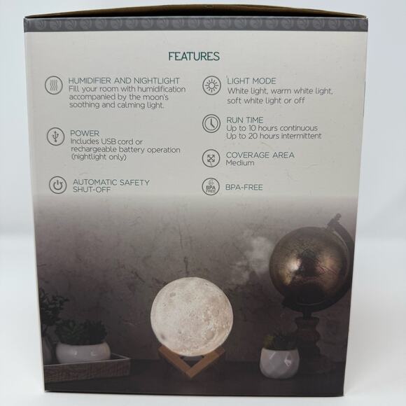 Sparoom Wireless Moon Lamp Selene Humidifier and Night Light New in Box - Picture 6 of 8